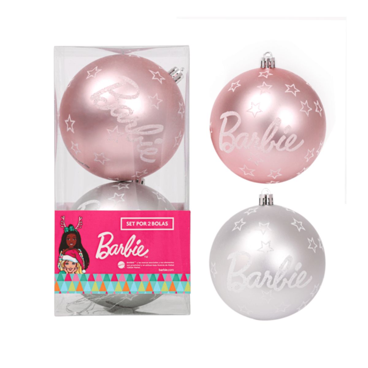 BARBIE - Set Bolas Navidad Arbol Barbie X2 unds 10 cm Modelo 6