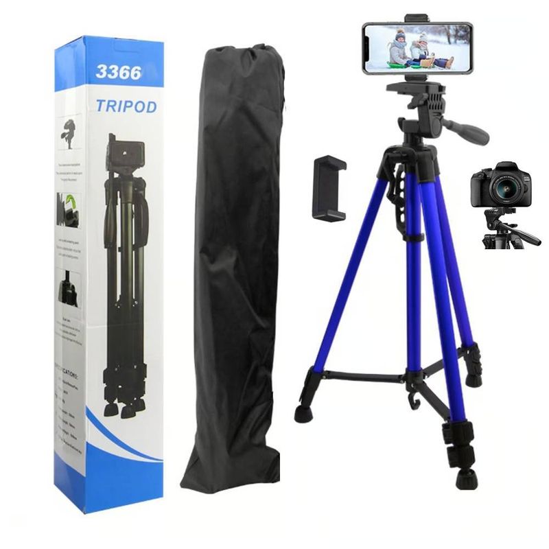 GENERICO - Tripode para Camara Celular 140 cm Profesional Azul 360°