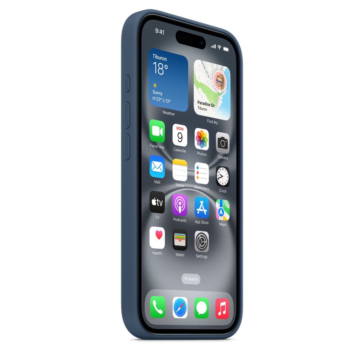 GENERICO - CASE DE SILICONA PARA IPHONE 16 AZUL OSCURO