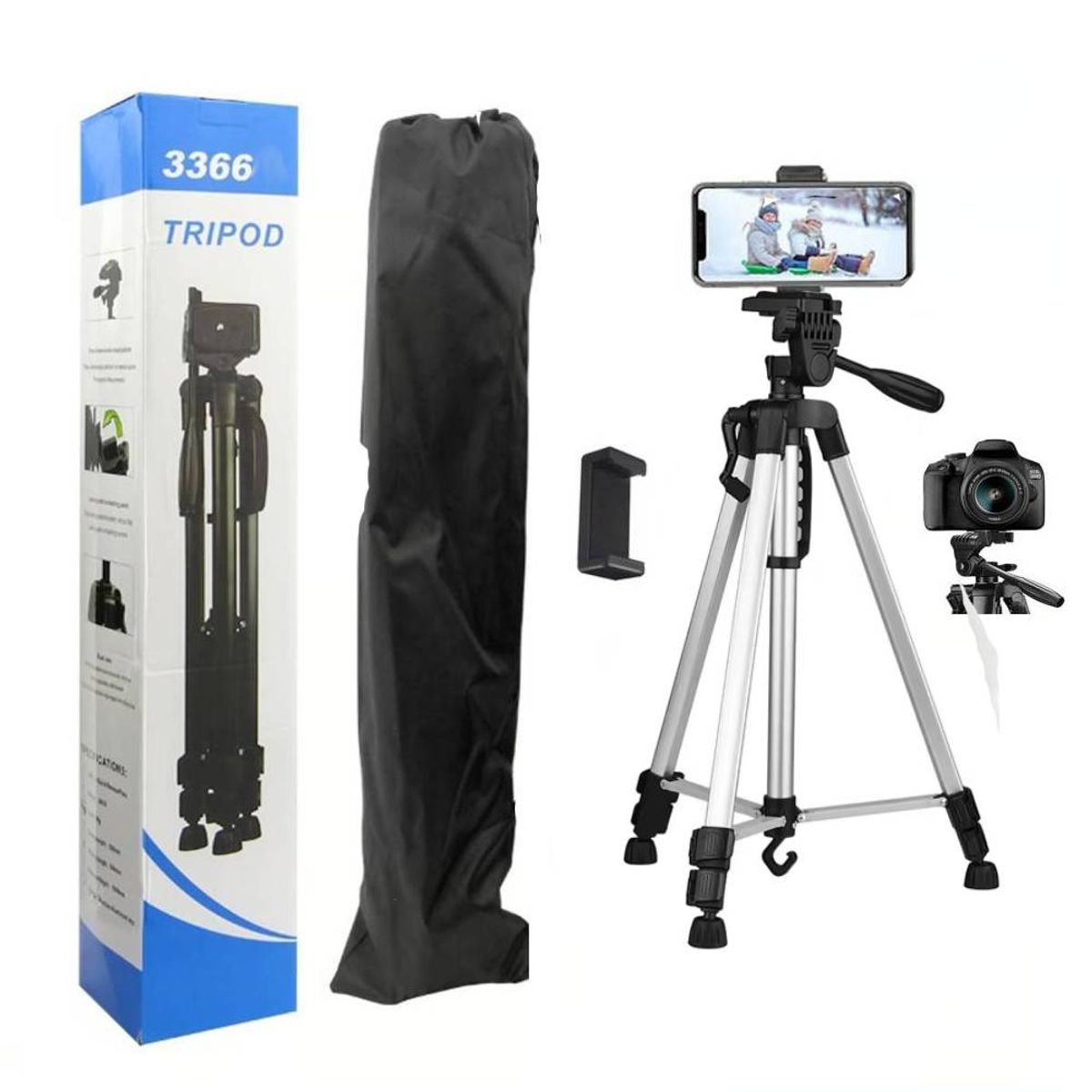 GENERICO - Tripode para Camara Celular 140 cm Profesional Plomo 360°