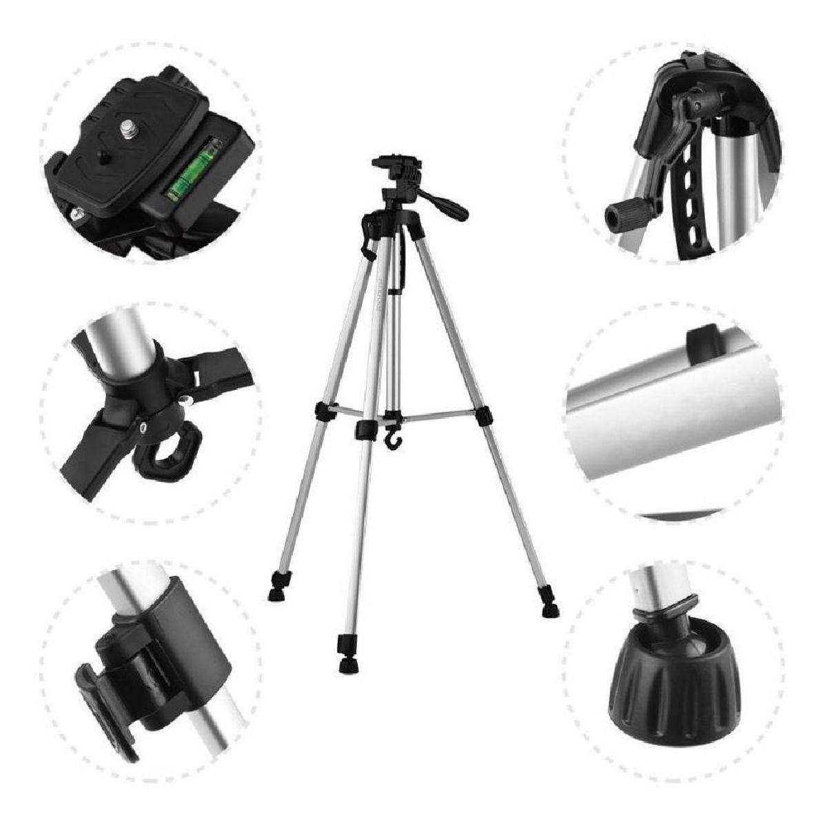 GENERICO - Tripode para Camara Celular 140 cm Profesional Plomo 360°