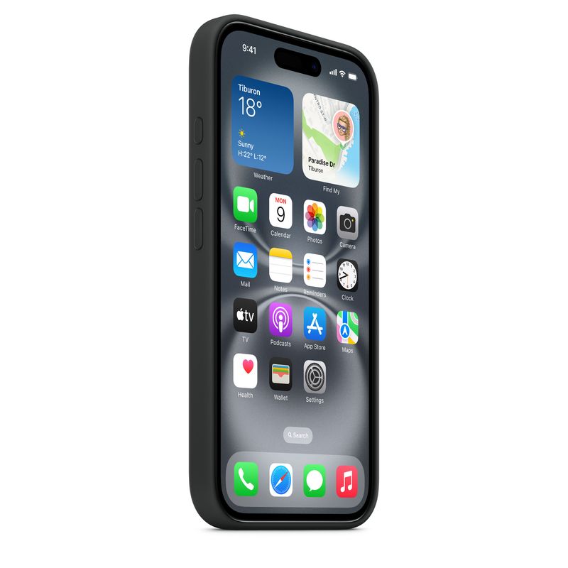 GENERICO - CASE DE SILICONA PARA IPHONE 16 NEGRO