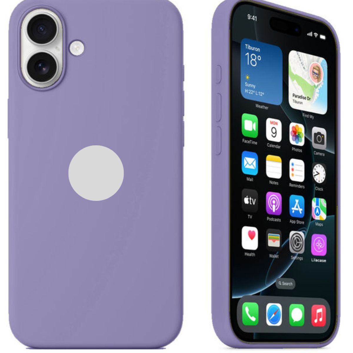 GENERICO - CASE DE SILICONA PARA IPHONE 16 MORADO