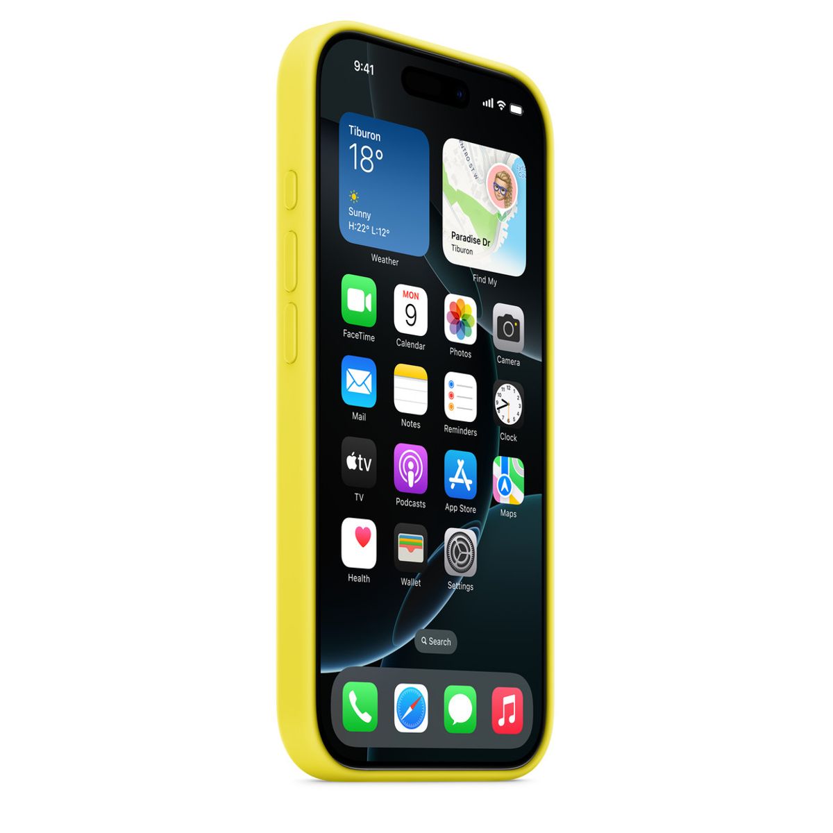 GENERICO - CASE DE SILICONA PARA IPHONE 16 AMARILLO