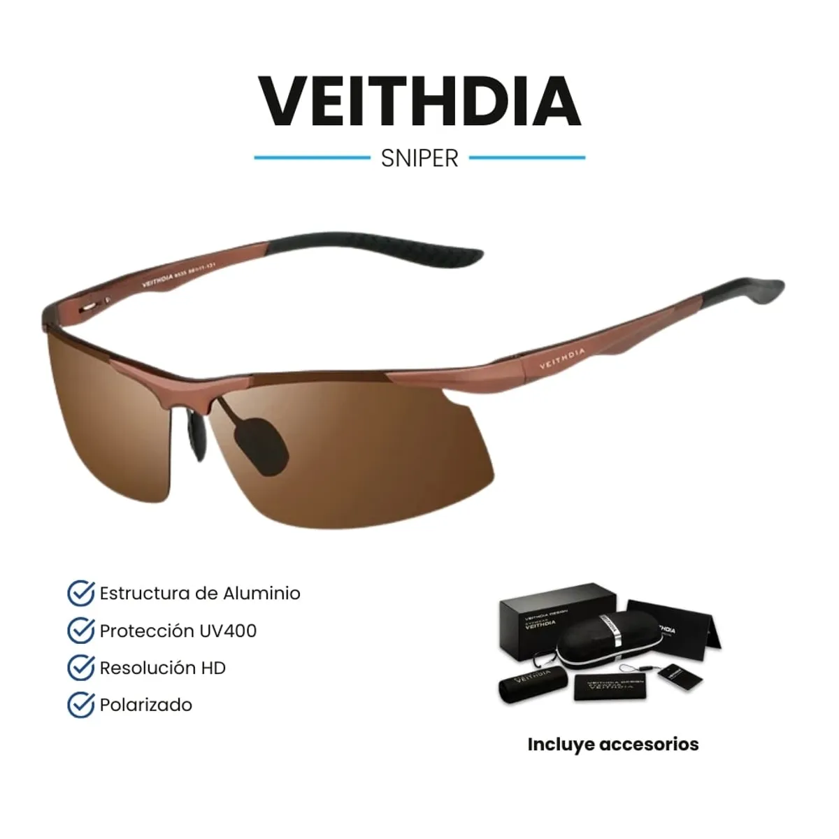 VEITHDIA - Lentes de Sol VEITHDIA Sniper - Polarizados - UV400