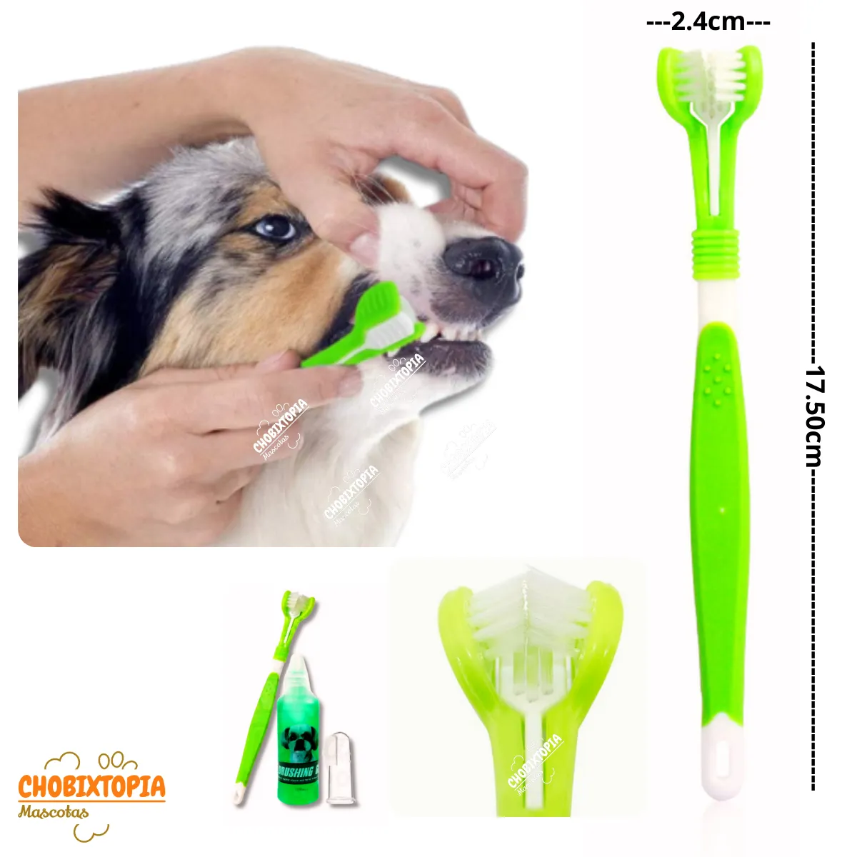 GENERICO - KIT CEPILLOS Y PASTA DENTAL GEL MASCOTA-PERROS Y GATOS