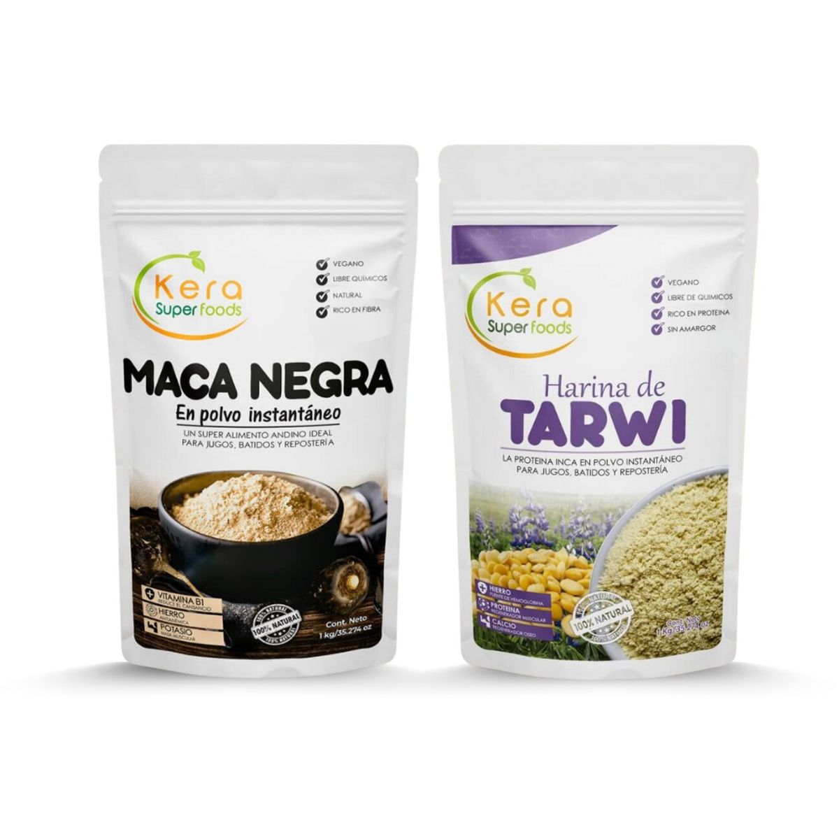 KERA SUPERFOODS - PACK MACA NEGRA + TARWI 1KG