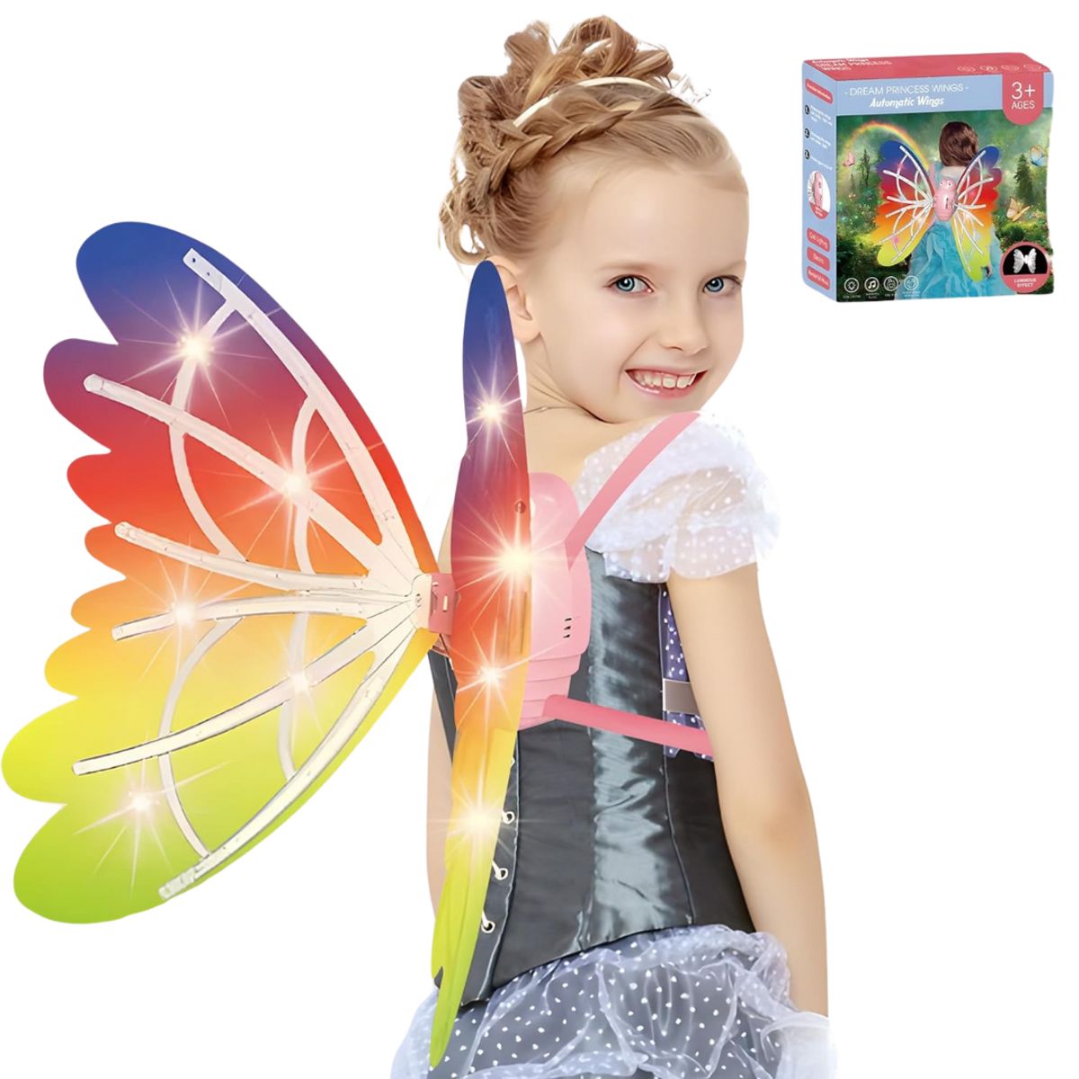 GENERICO - Alas de mariposa LED - Música vibración y luz interactiva