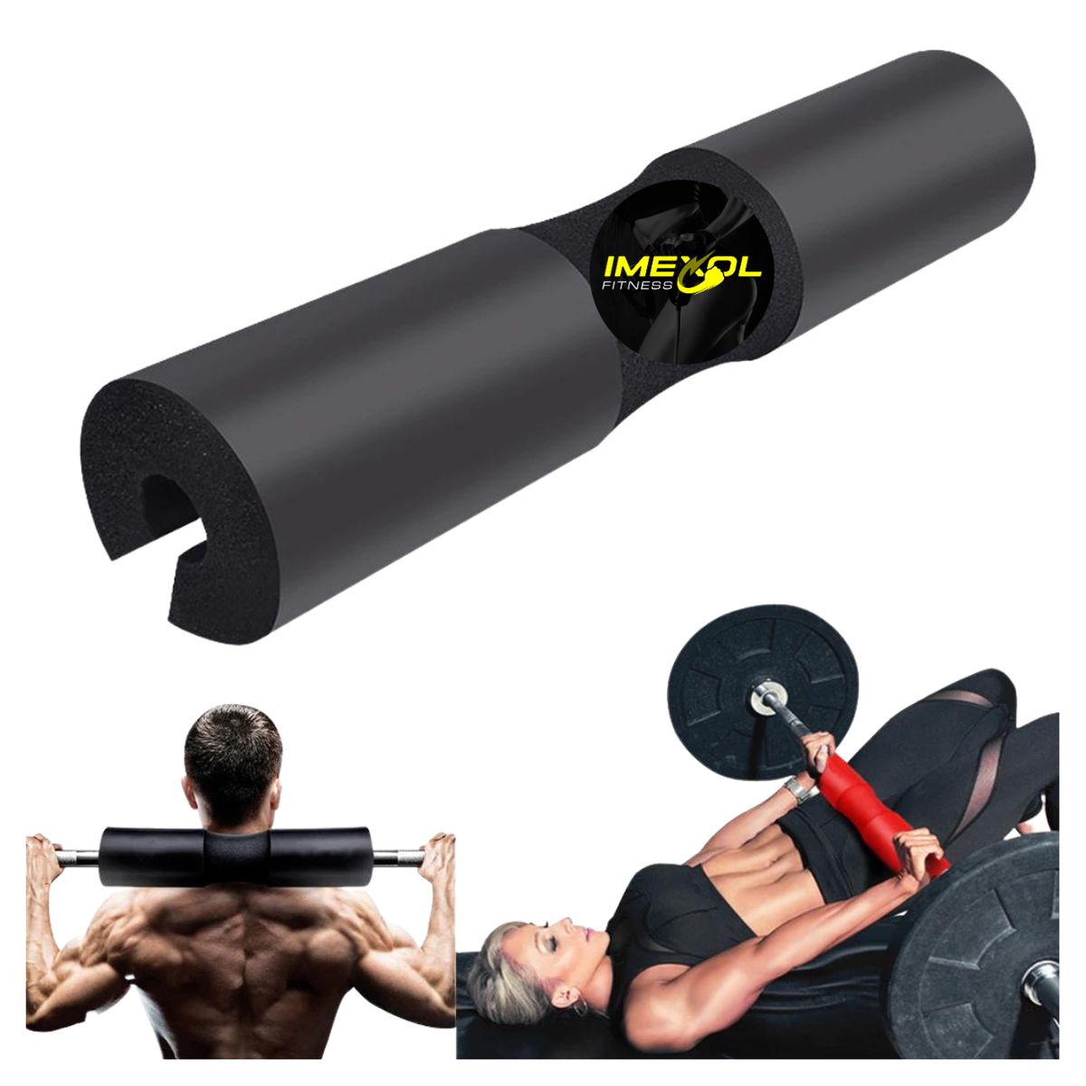 GENERICO - Almohadilla para Barras Negro barbell pad IMEXOL FITNESS