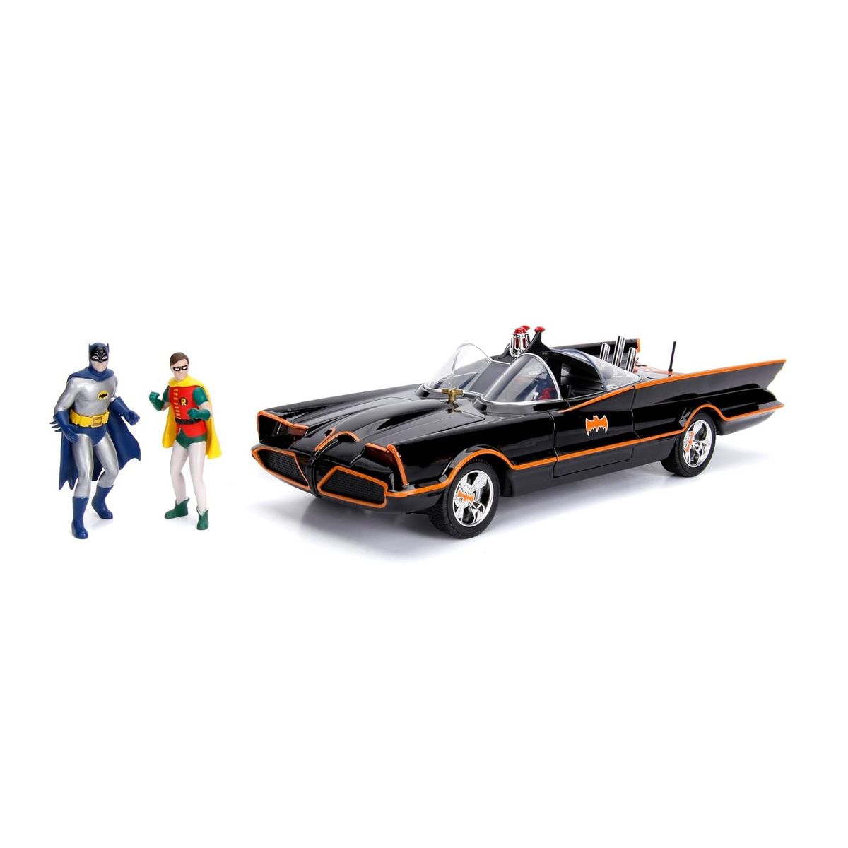 JADA TOYS - AUTO COLECCION BATMAN CON LUCES + BATMAN Y ROBIN 1: 18
