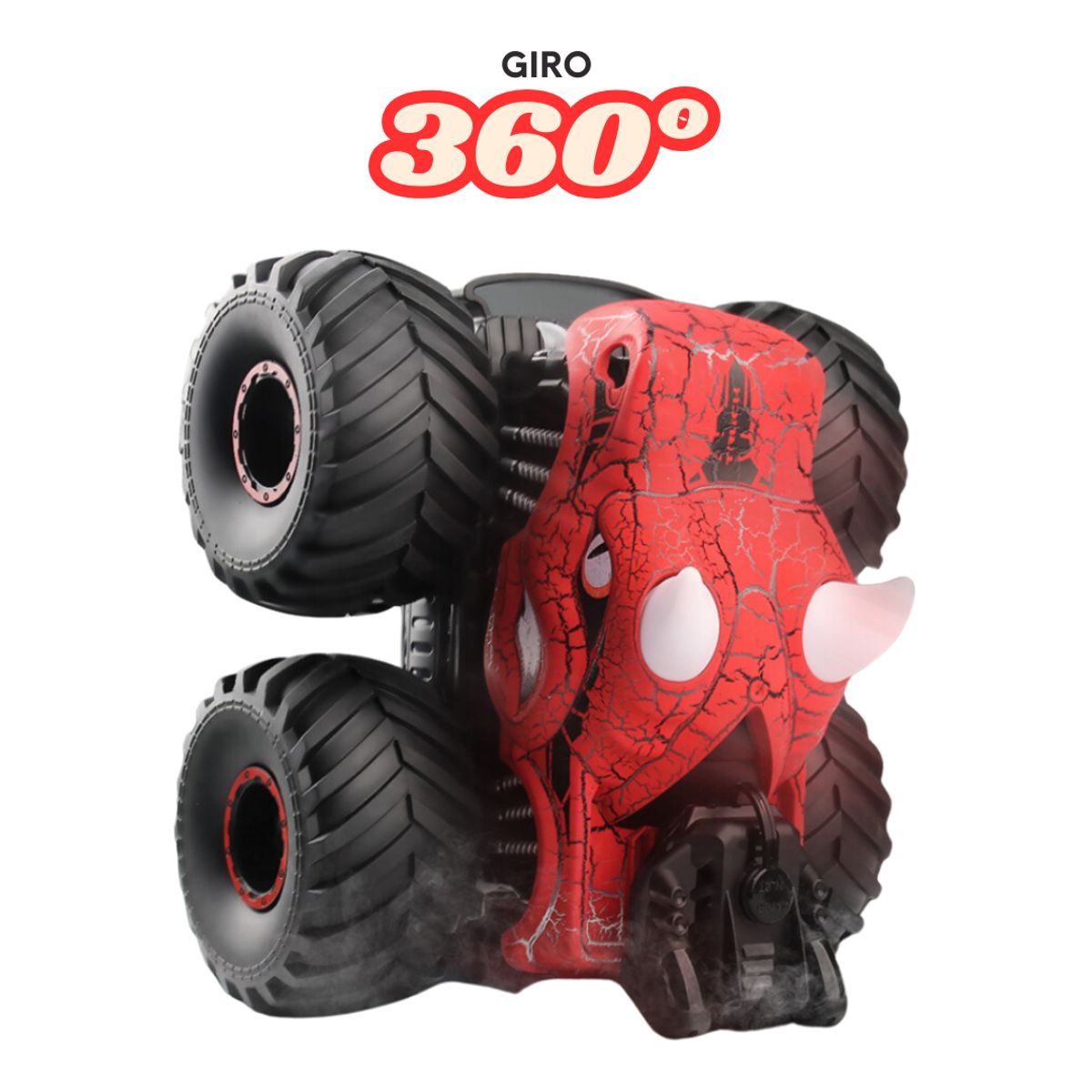 GENERICO - Monster Truck Dino con pulverización y acrobacias 360°-Azul
