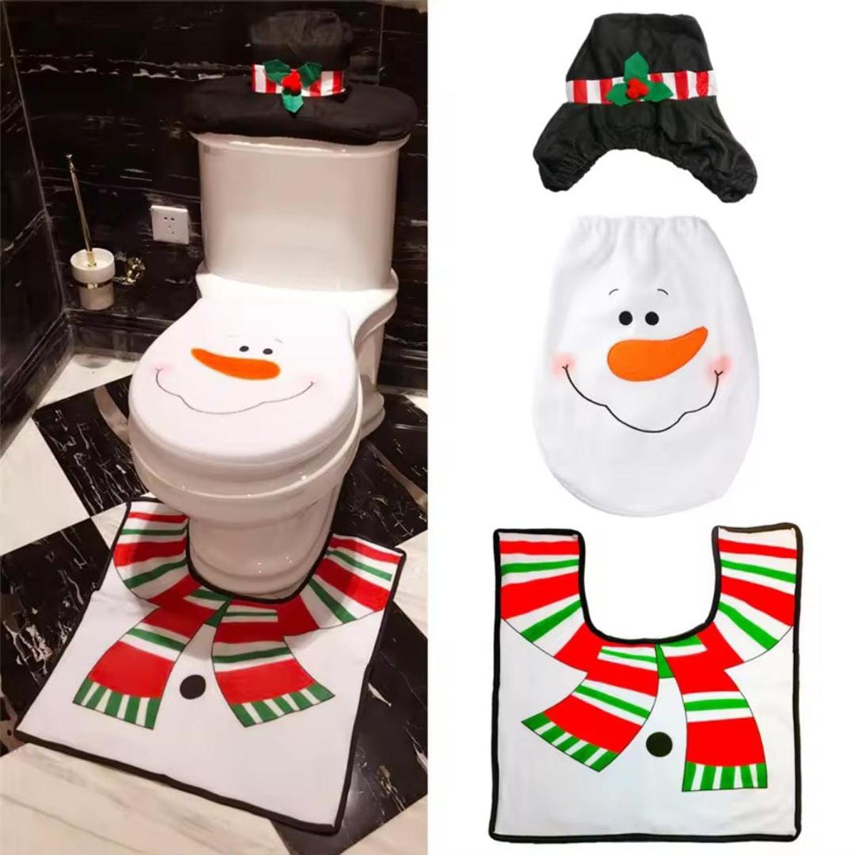 GENERICO - Set de 3 piezas de baño de Navidad