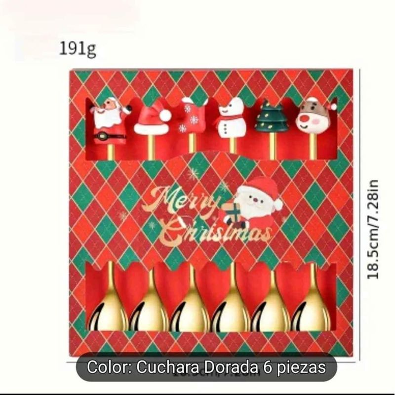 GENERICO - Mini Cubiertos con Diseño Navideño set x6