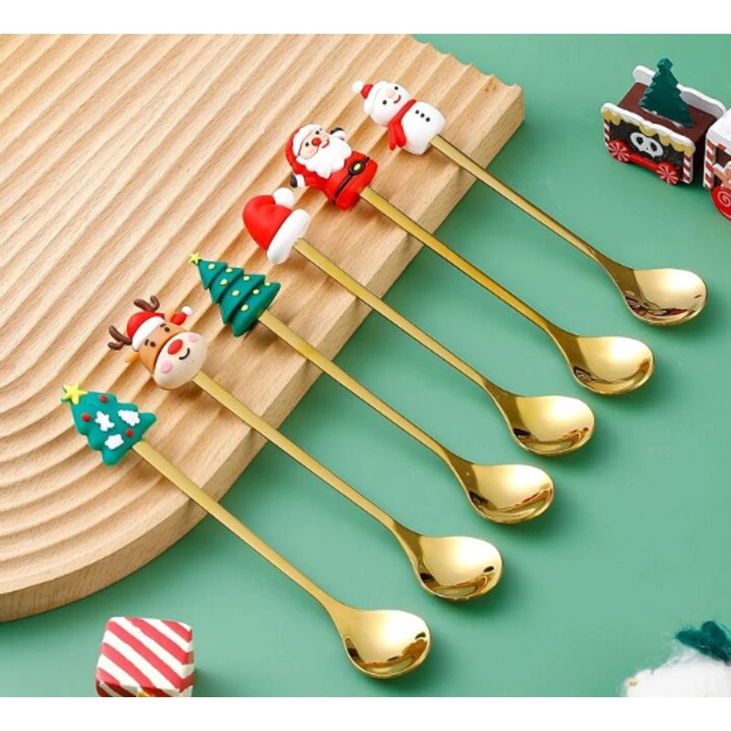 GENERICO - Mini Cubiertos con Diseño Navideño set x6