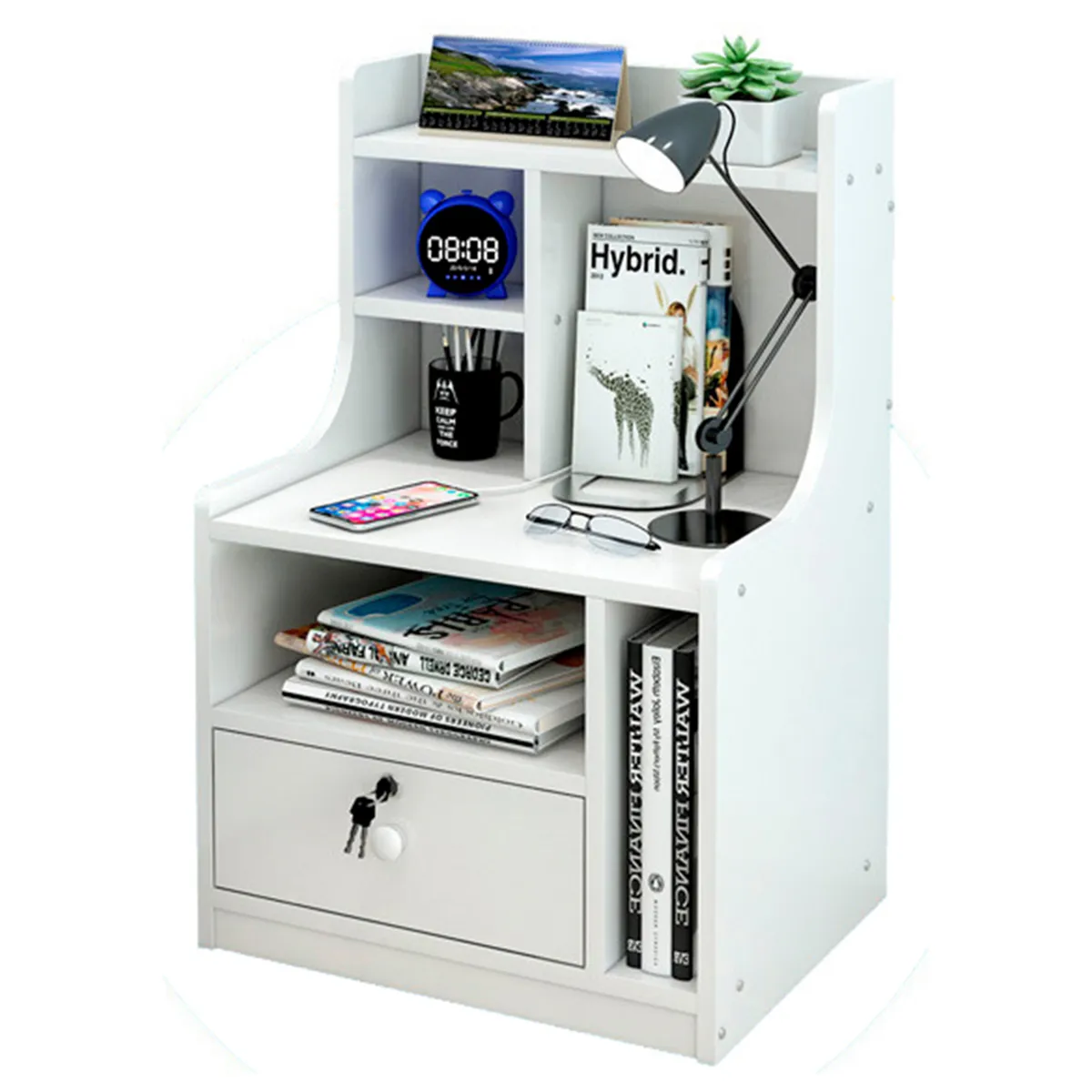 GENERICO - Velador Moderno Cally Blanco Amore Home