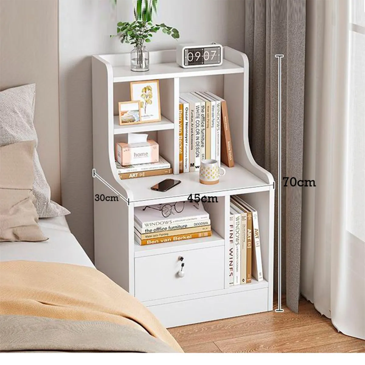 GENERICO - Velador Moderno Cally Blanco Amore Home