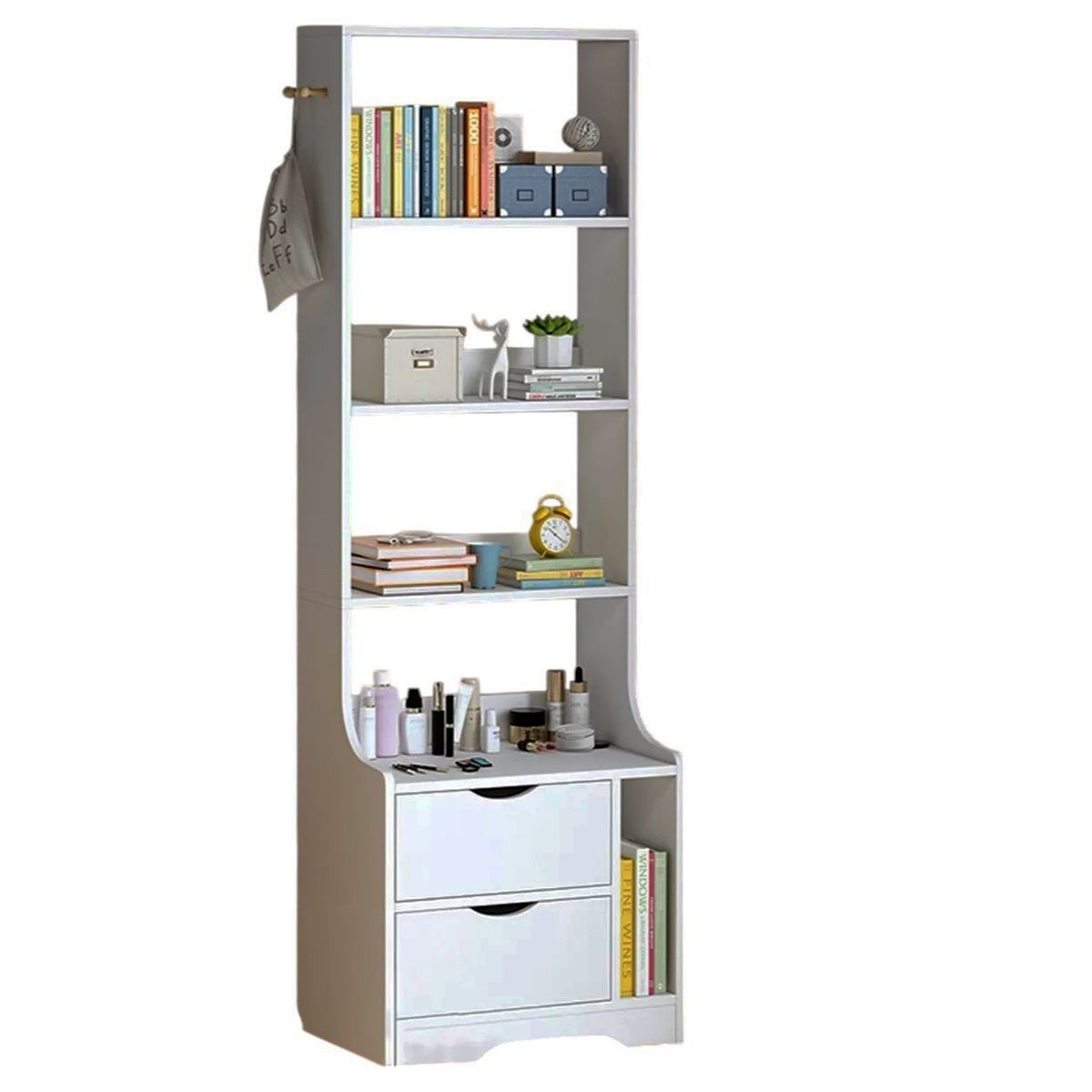 GENERICO - Velador Moderno con Estante  Runby Blanco Amore Home