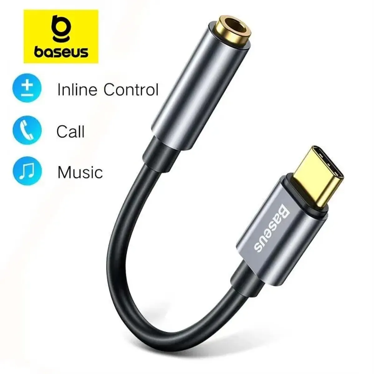 BASEUS - Adaptador de audio  USB Tipo C a Jack 3.5mm