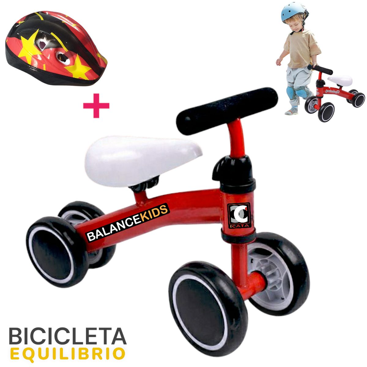 GENERICO - BICICLETA ESTIMULACION DE EQUILIBRIO CON CASCO DE SEGURIDAD