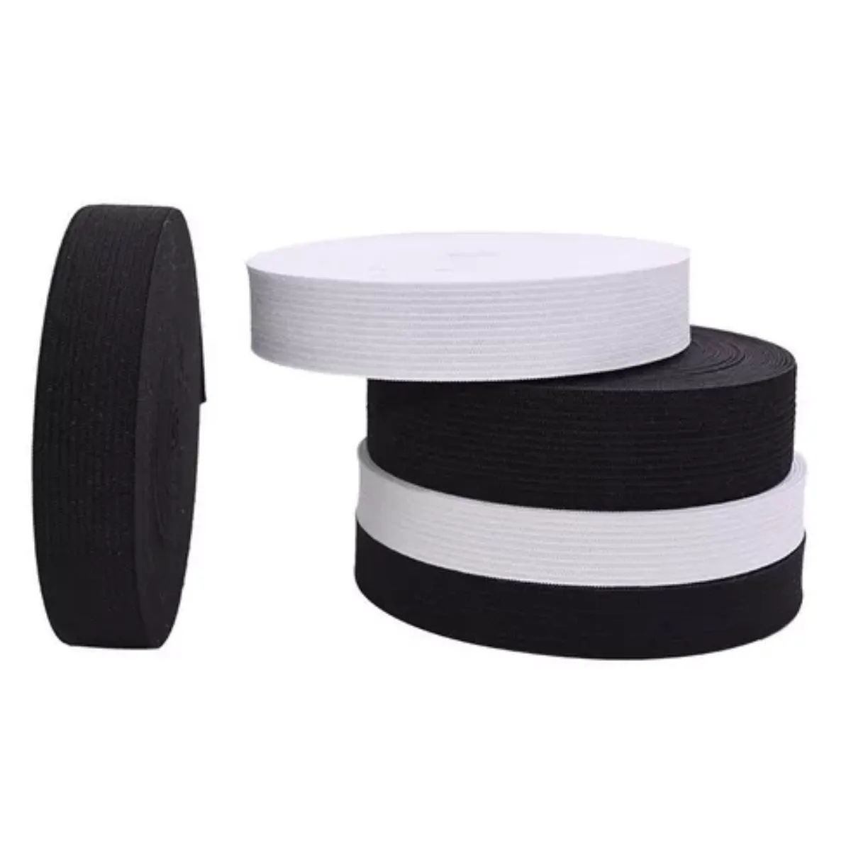 GENERICO - Elástico Resorte Poliéster Negro De 5cm X 45 Metros