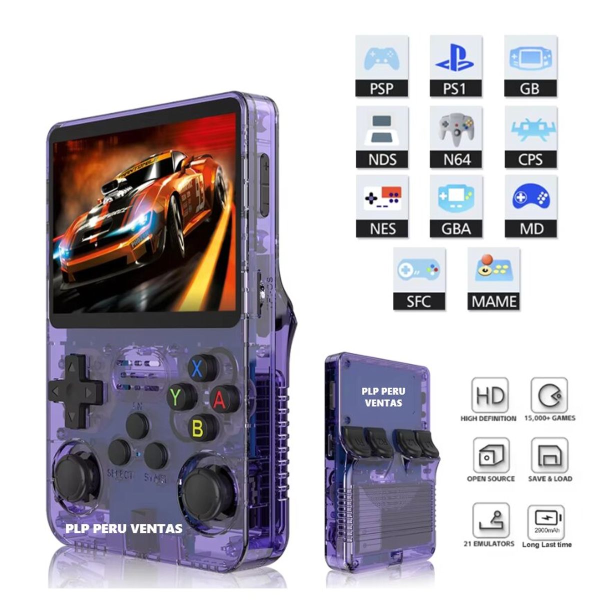 GENERICO - CONSOLA R36S PORTATIL JUEGO MORADO