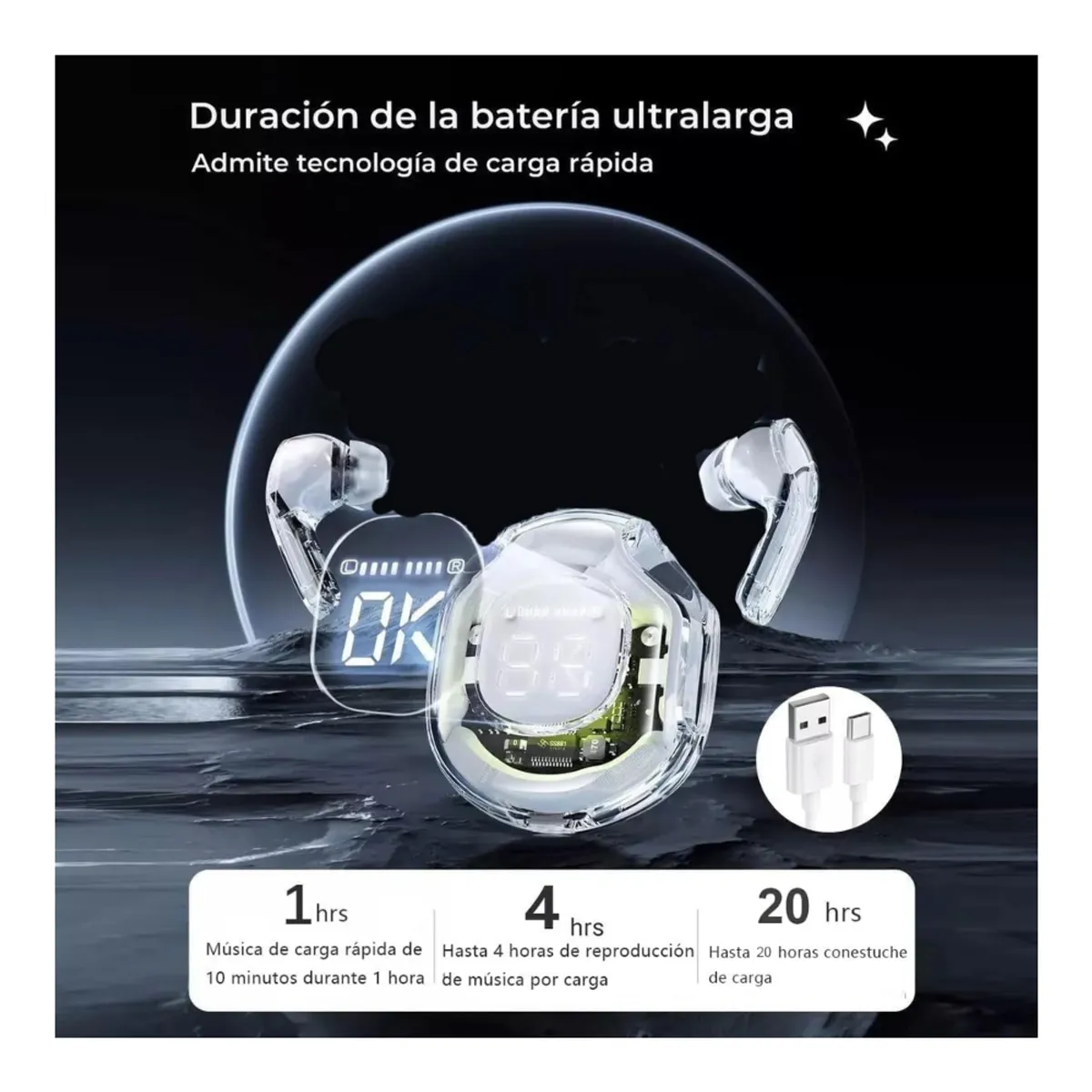 GENERICO - Audífonos inalámbricos Bluetooth AIR 39 Negro