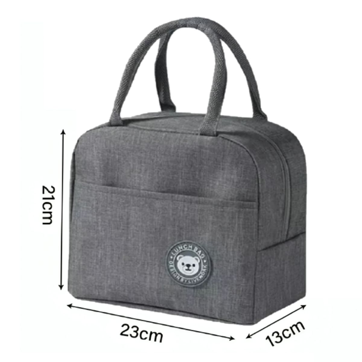 GENERICO - Pack x2 Loncheras Bolsos Para alimentos con diseño liso - Gris