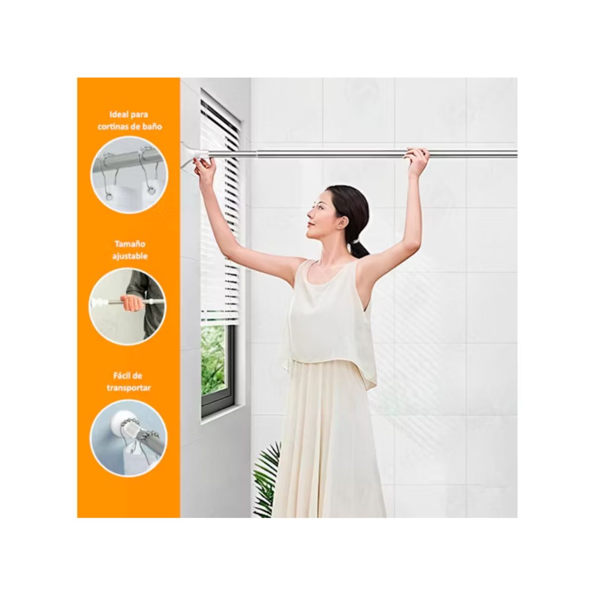 GENERICO - Varilla Telescópica Multifunción Palo de Closet Palo de Cortina