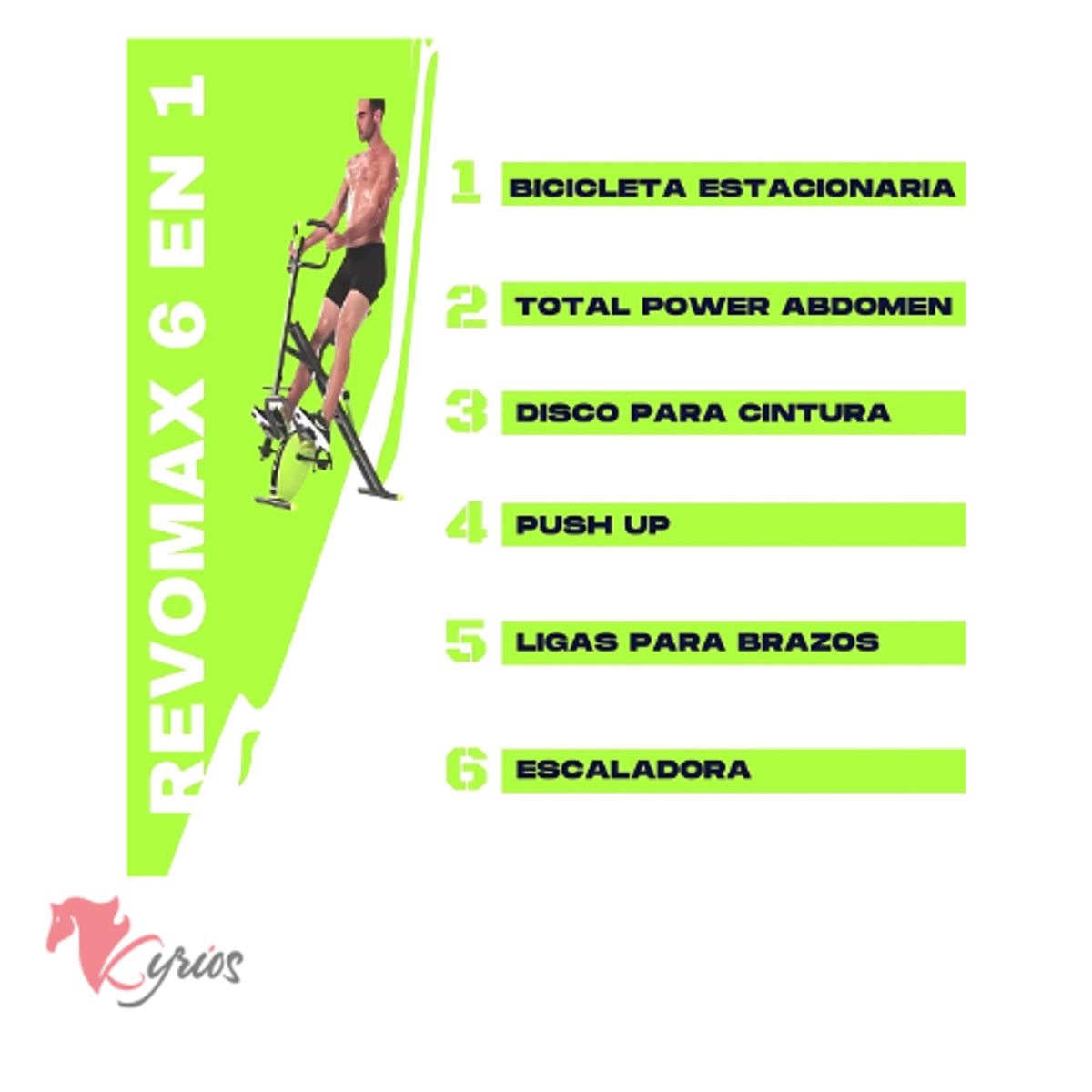 NO LOGO - Maquina Multifuncional Abdominal  6 En 1 + 2 ligas