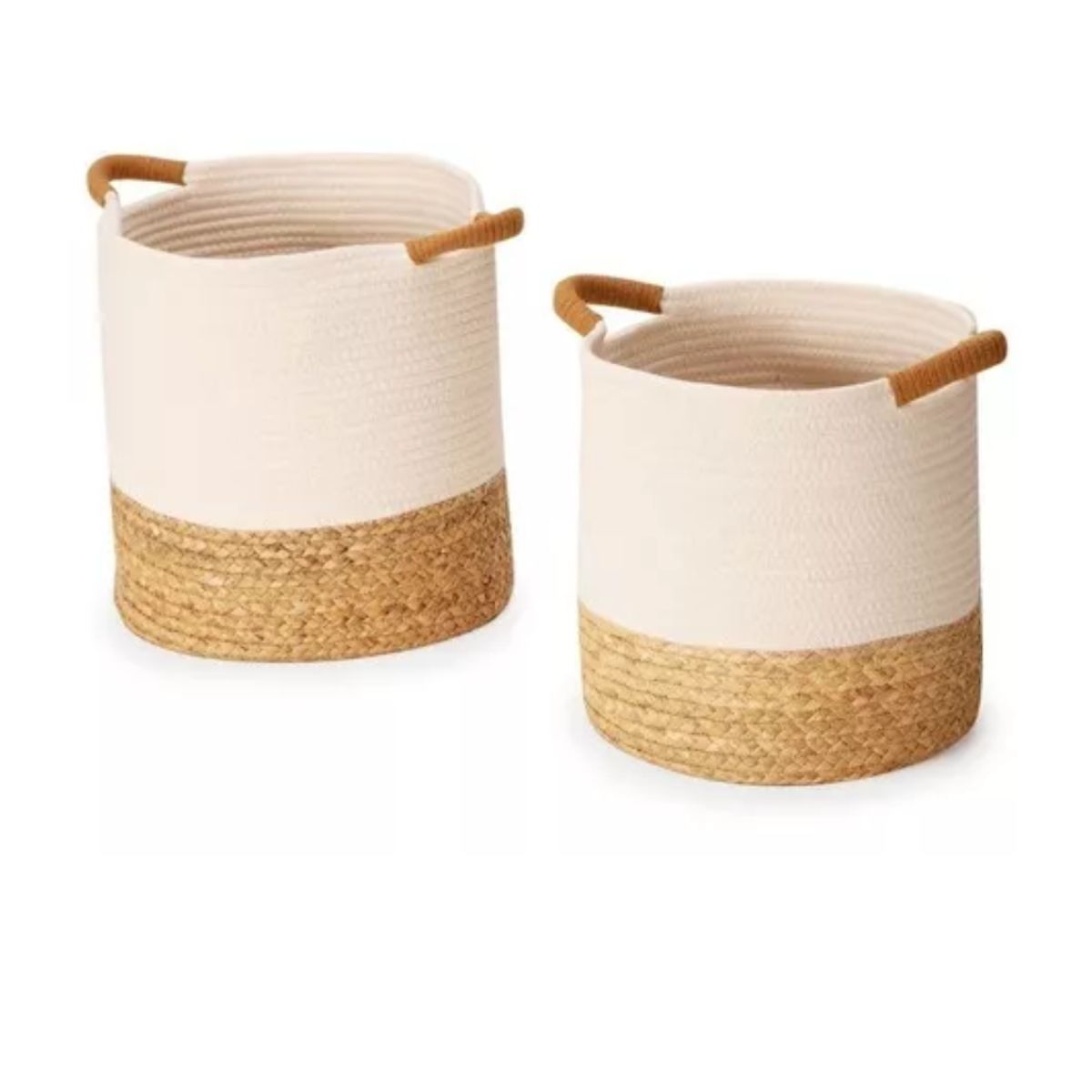 INSPIRA - Juego de 3 Cestas para Almacenamiento de Cuerda Tejida con Asa