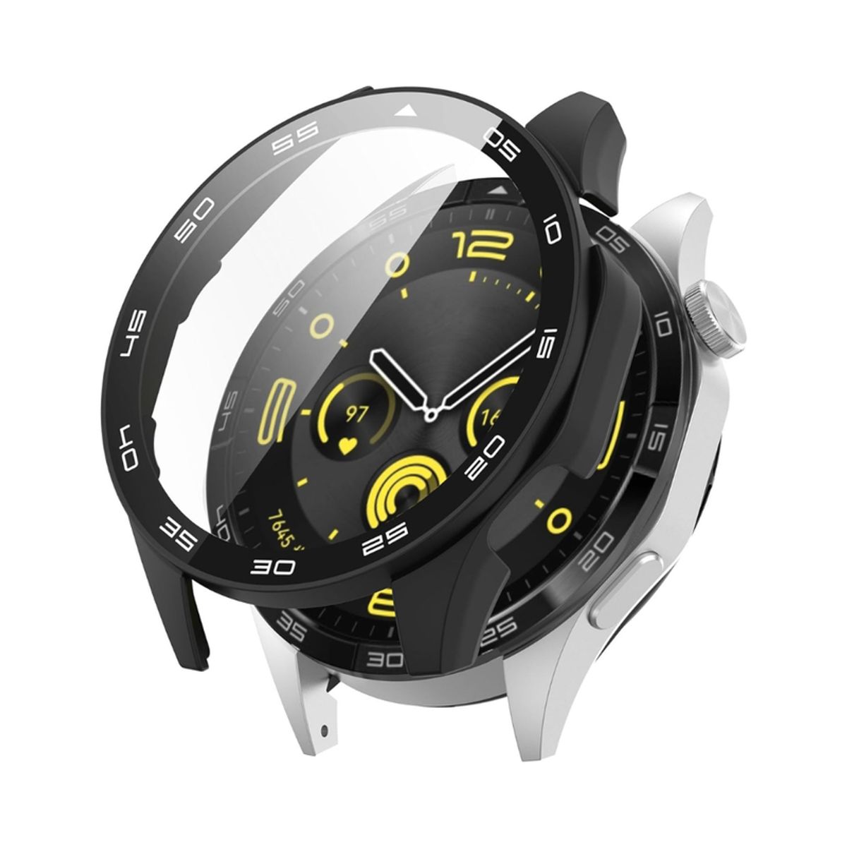 GENERICO - Pack case protector + correa cuero negro para Huawei watch GT3 SE