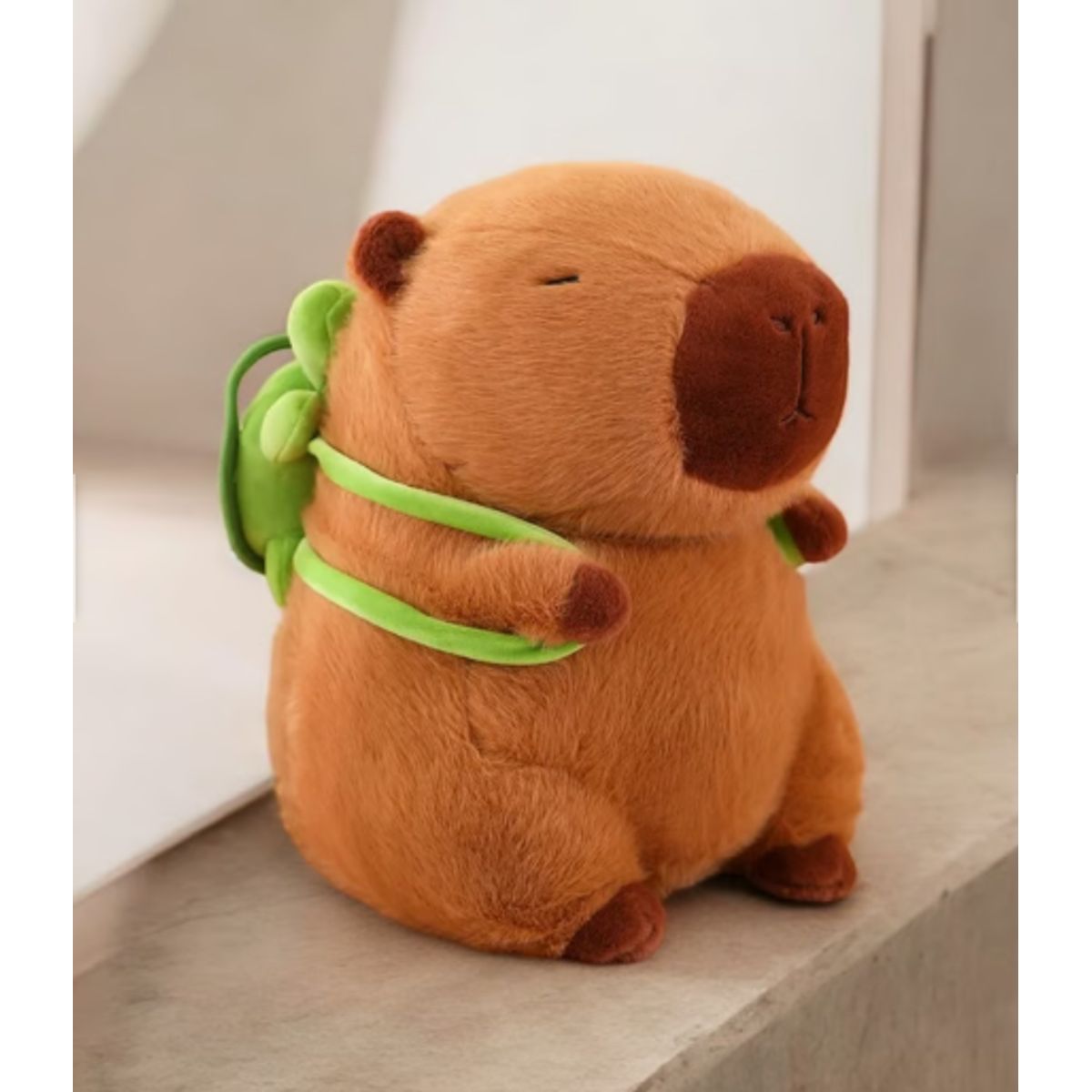 GENERICO - Peluche Capibara con Mochila de Tortuga 30cm