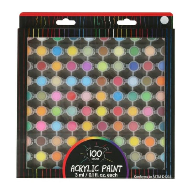 GENERICO - PINTURAS ACRILICAS 100 UNIDADES 3ML