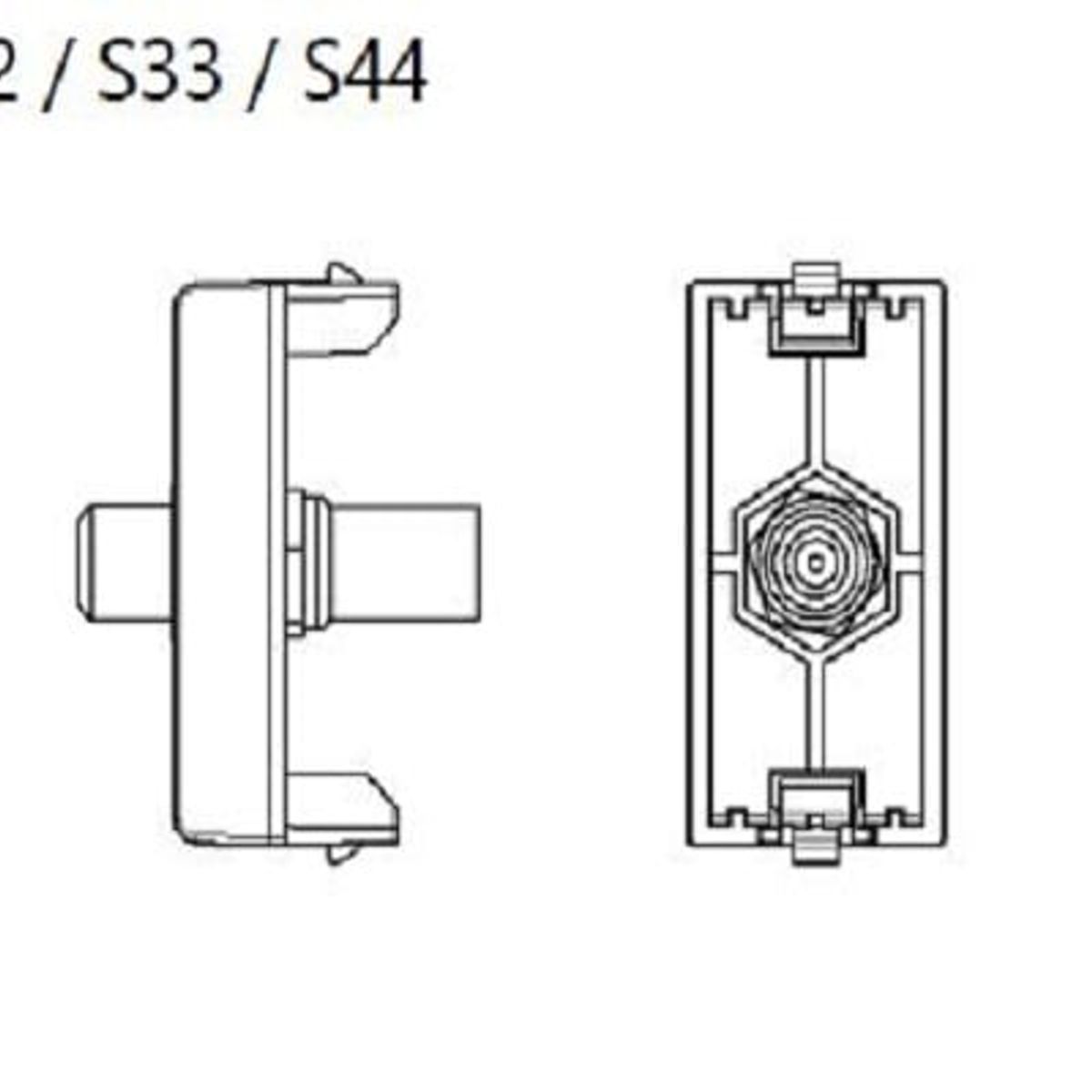 SINTHESI - DADO TV COAXIAL TIPO F 1 MODULO S22