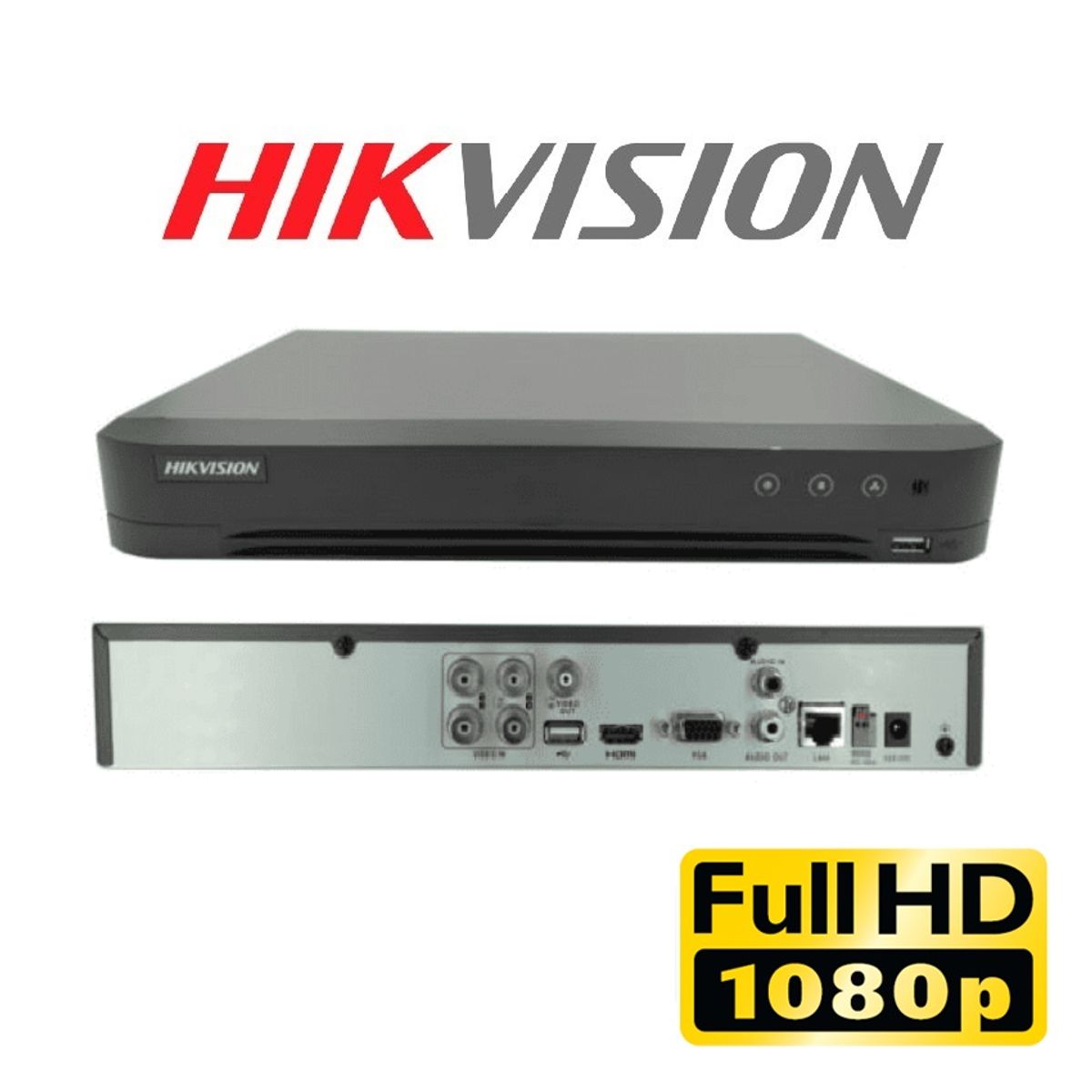 HIKVISION - DVR 4CH ACUSENSE FULLHD 1080p HIKVISION SOPORTA 1 HDD