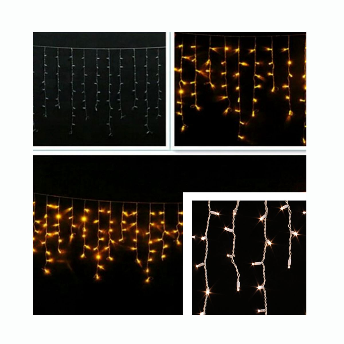 GENERICO - Cascada Navideña luces 400 Led de 10 Metros en Amarillo