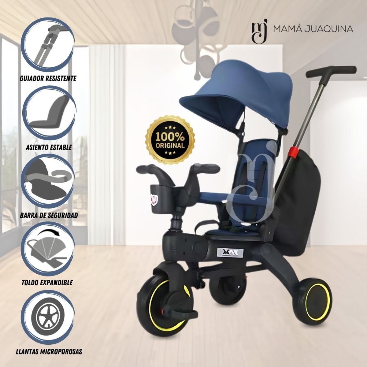 BEAUTIFUL - Triciclo Guiador para Niños «DATRION» Blue