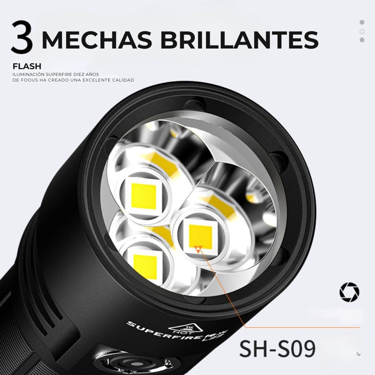 OEM - Linterna LED Recargable L22 de 5000 Lúmenes con 6 Modos
