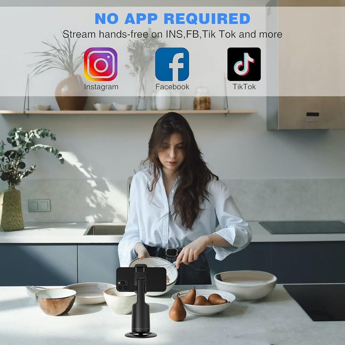 GENERICO - Trípode de seguimiento facial automático rotación de 360°