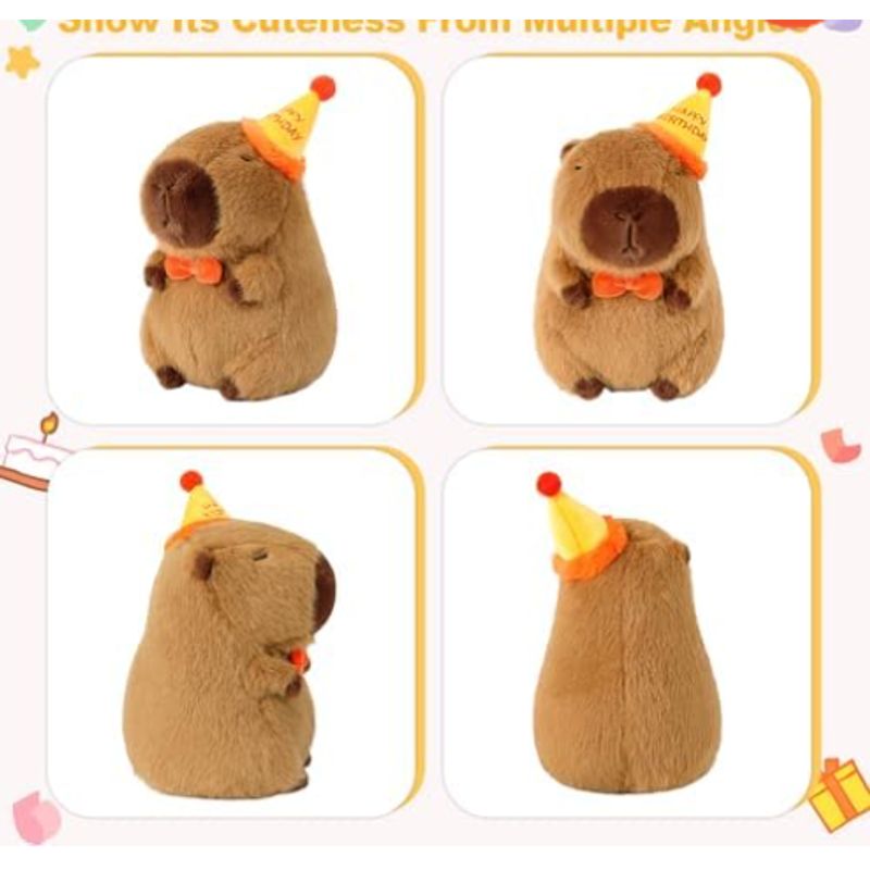 GENERICO - Peluche Capibara Happy Birthday 30cm