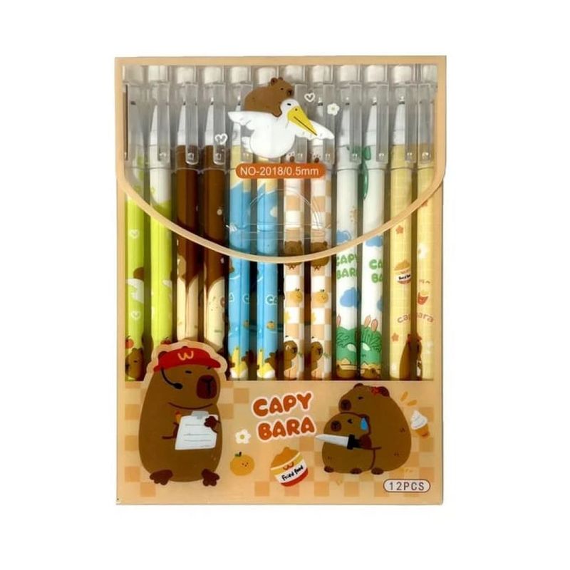 GENERICO - LAPICEROS BORRABLES CAPIBARA X12 UNIDADES