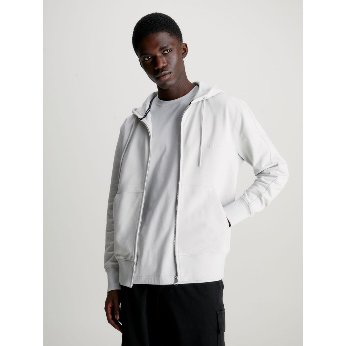 CALVIN KLEIN - SWEATSHIRT INSTITUTIONAL ZIP THROUGH HOOD