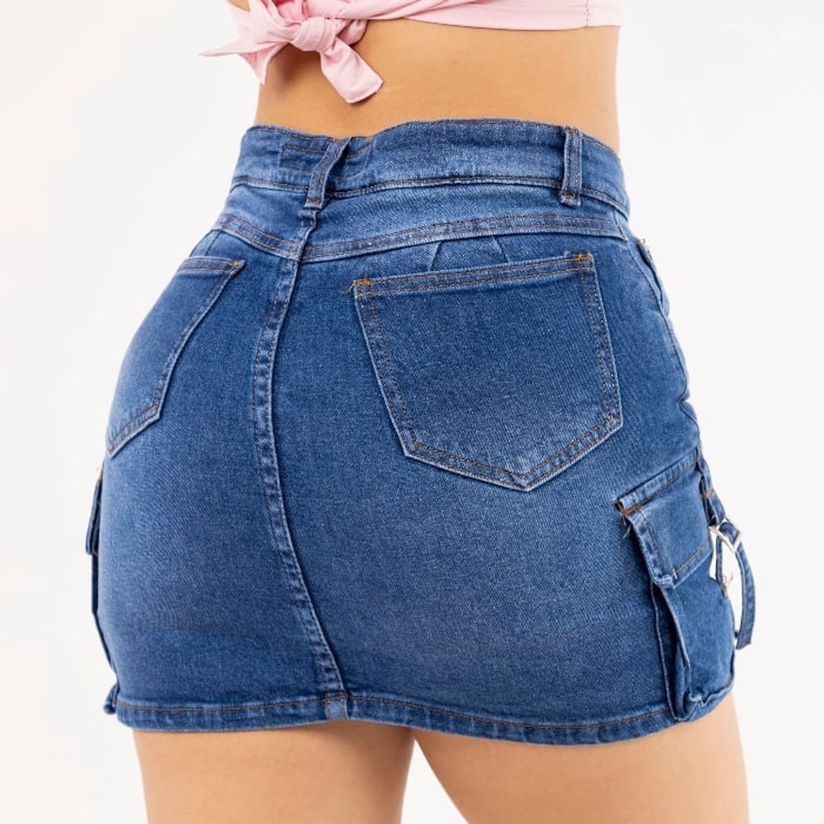 GENERICO - falda short cargo jean para mujer