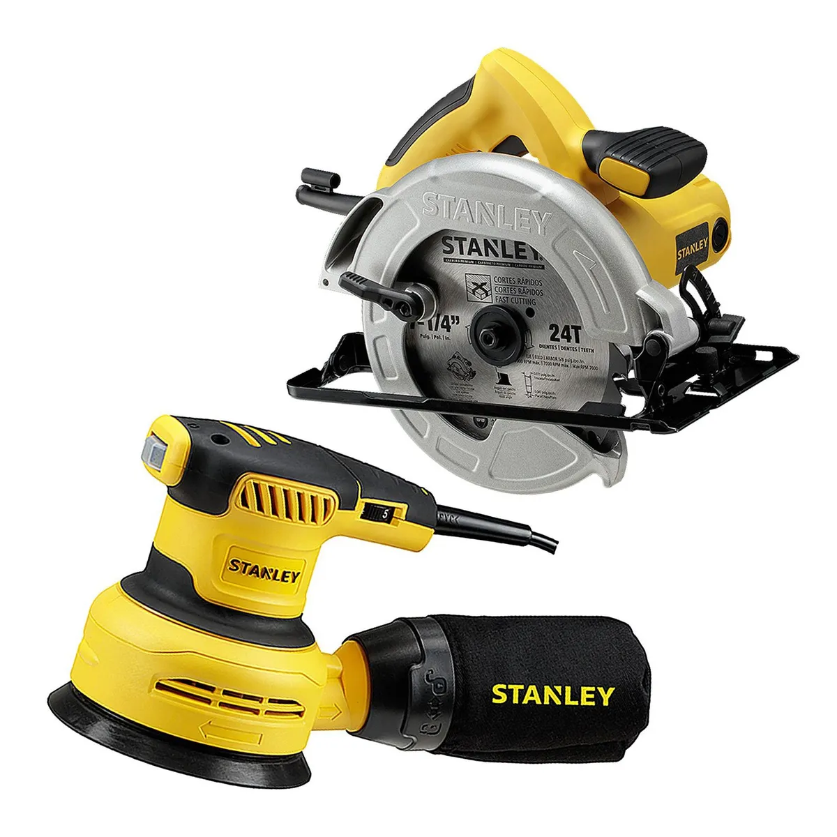 STANLEY - Sierra Circular 7 1/4'' 1600W + Lijadora Excentrica 5'' SC16-K10