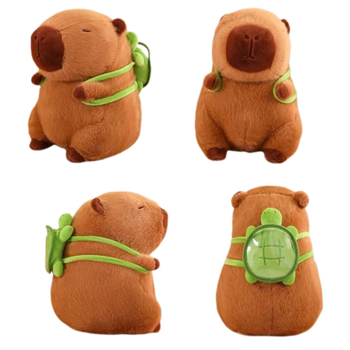 GENERICO - Peluche Capibara con Mochila de Tortuga 30CM