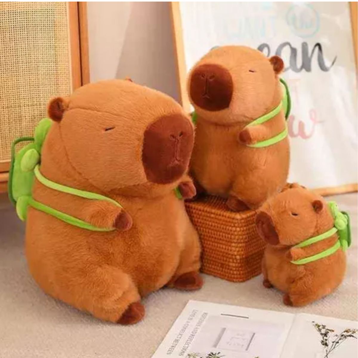 GENERICO - Peluche Capibara con Mochila de Tortuga 30CM