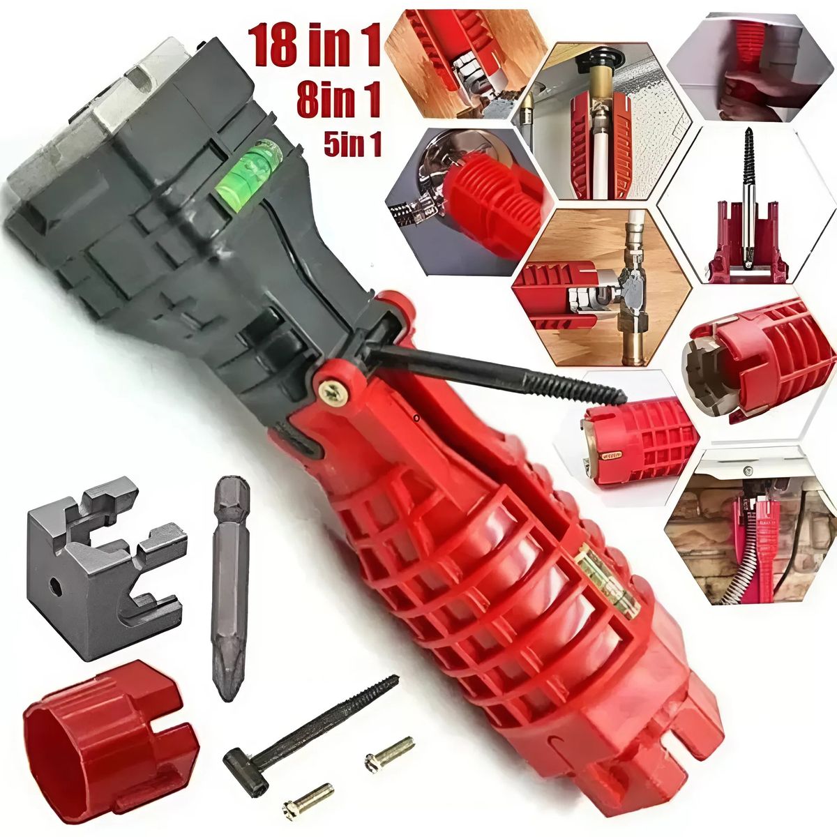 GENERICO - Llave Multifuncional Para Gasfitería 18En1