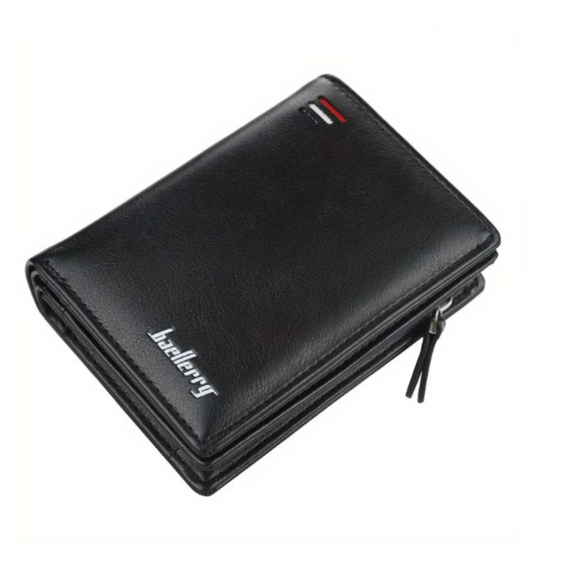 GENERICO - Billetera Baellerry Cuero PU Monedero Cierre Cartera para Hombre