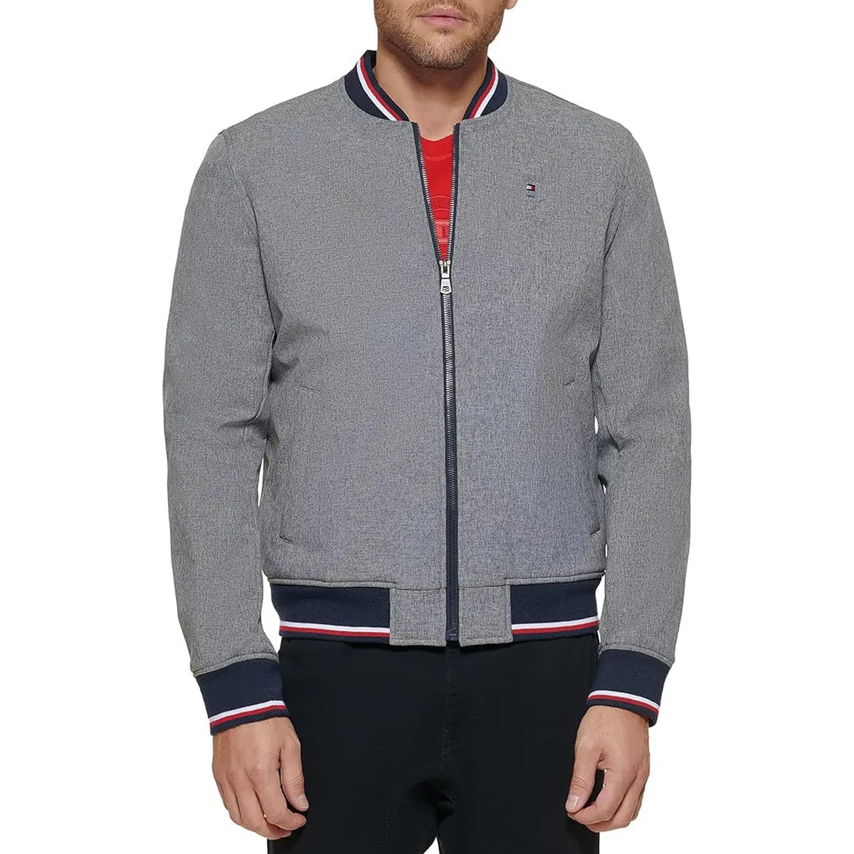 TOMMY HILFIGER - CASACA VARSITY BOMBER WITH TRI COLOR