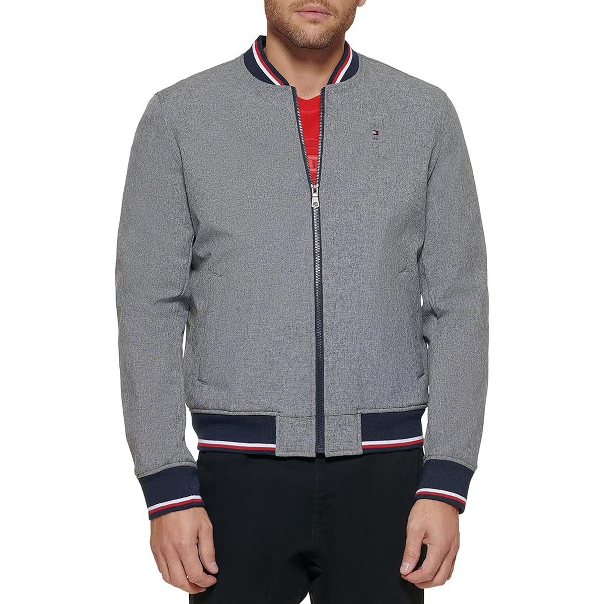 TOMMY HILFIGER - CASACA VARSITY BOMBER WITH TRI COLOR